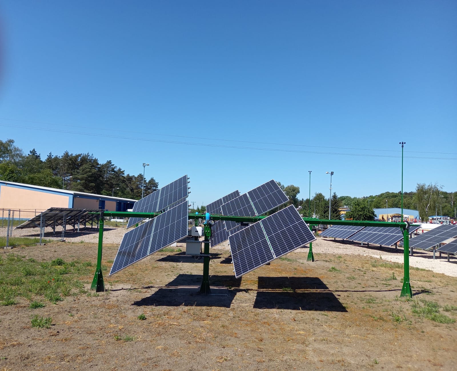 MODMEC field prototype frames at an alternative operating position, showing the repeated row structure